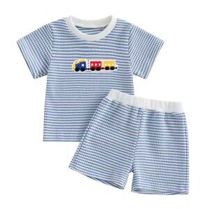 Train outfit Boy Train Second Birthday Outfit Train Shorts Train Shirt